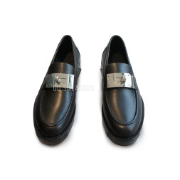 Hermes Leather Loafers Black