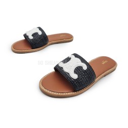 Celine Flip-flops Textile Black